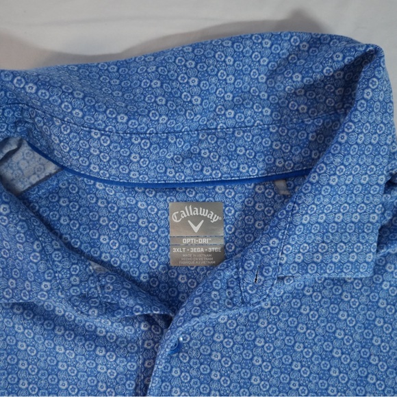 Callaway Patterned Blue Polo Shirt - Picture 2 of 3